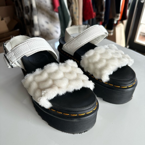 Dr. Martens Voss Quad Fluffy Faux Fur Platform Sandals - Picture 10 of 10